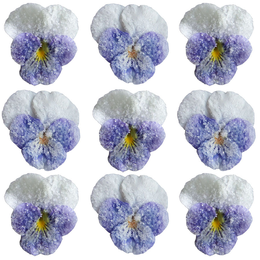 Crystallized Violets Purple And White $33.25 CAD 20 pcs 1¼” - 1½” (32 - 38mm)
