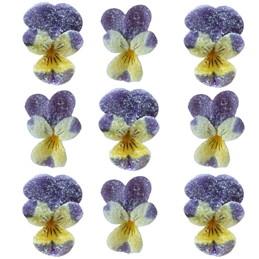 Crystallized Violets Johnny Jump Ups $42.5 CAD 30 pcs ¾” - 1¼” (19 - 32mm)